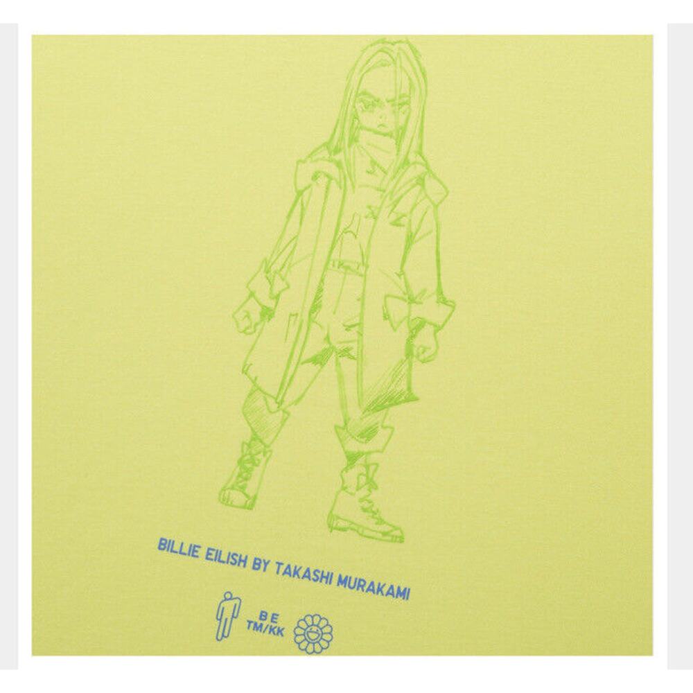 BILLIE EILISH BY TAKASHI MURAKAMI UNIQLO (T-SHIRT)  Yellow Anime Womens Girls